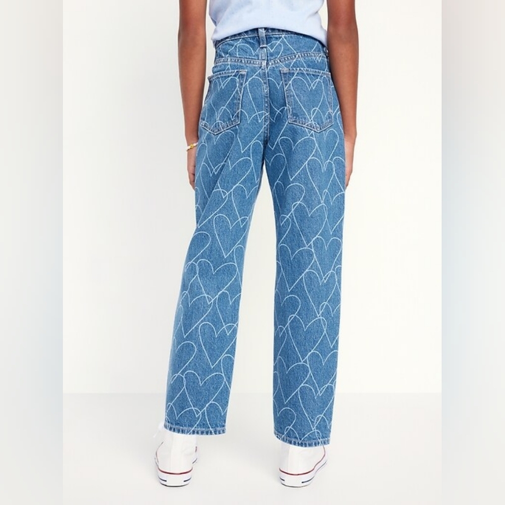 Old Navy Blue Heart Print Kids Jeans